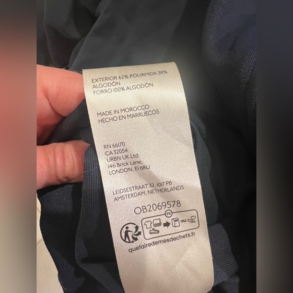 NWT new small / medium Anthropologie bubble bomber jacket navy blue zip up - Picture 10 of 16